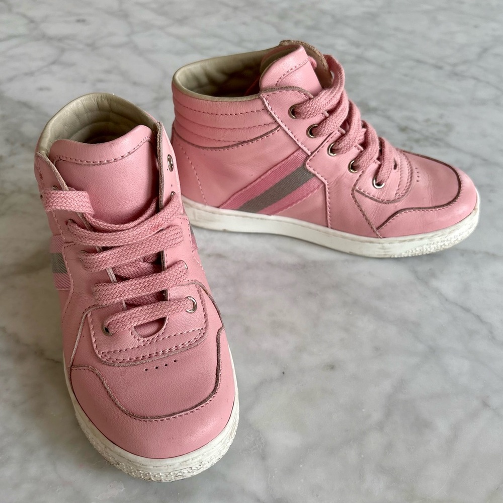 Pink High-Top Kids Sneakers